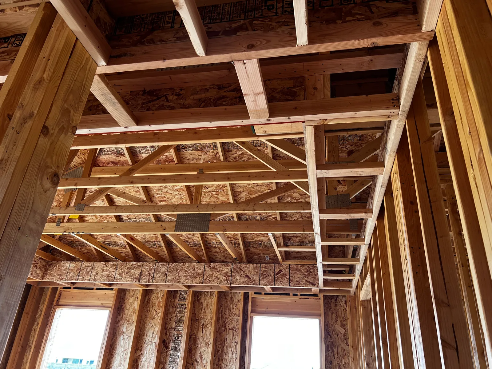 Ceiling and roof truss framing detail